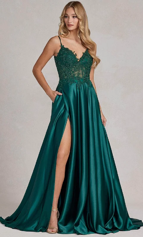 vintage-inspired gown dressesNox Anabel K1121 - Embroidered Gown