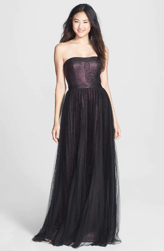 modern bohemian gown dressesAdrianna Papell - Strapless Long Metallic Jacquard Gown 91898900SC