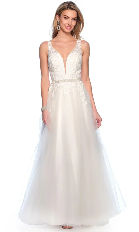 gown dress designers to followDave & Johnny Bridal 10765W - Applique Tulle Bridal Gown