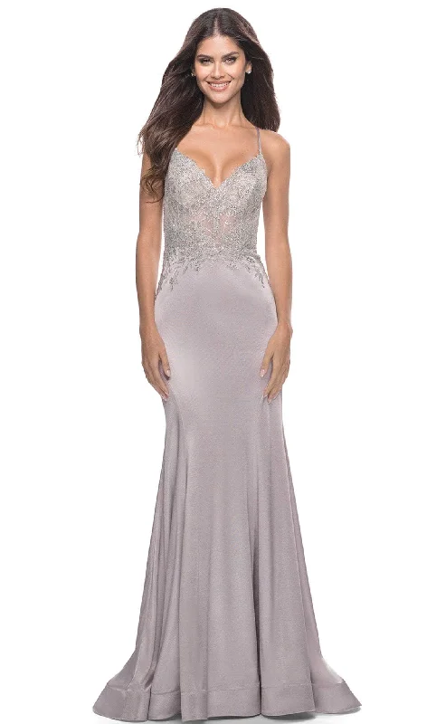 bespoke gown dressesLa Femme 31555 - Satin Long Gown