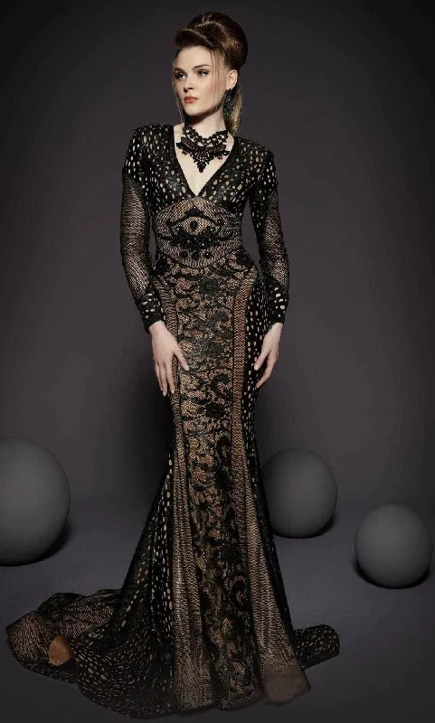 gown dress trendsMNM Couture 2468 - Net-like Gown