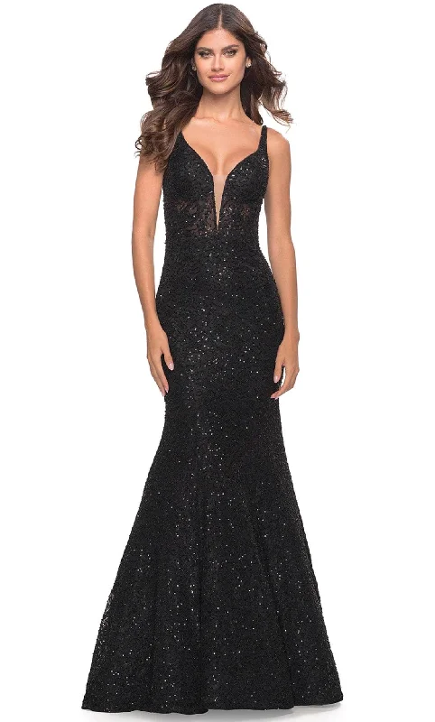 gown dresses with trainsLa Femme 31524 - Trumpet Gown