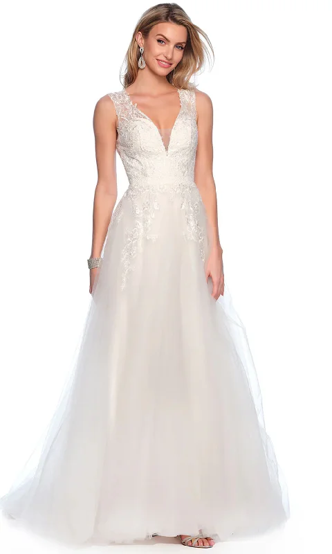 gown dress trendsDave & Johnny Bridal 10464W - Embroidered A-Line Bridal Gown