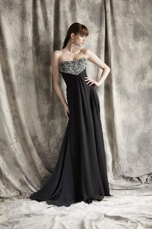 modern bohemian gown dressesTheia - Strapless Bead-Crusted A-Line Gown 881301SC