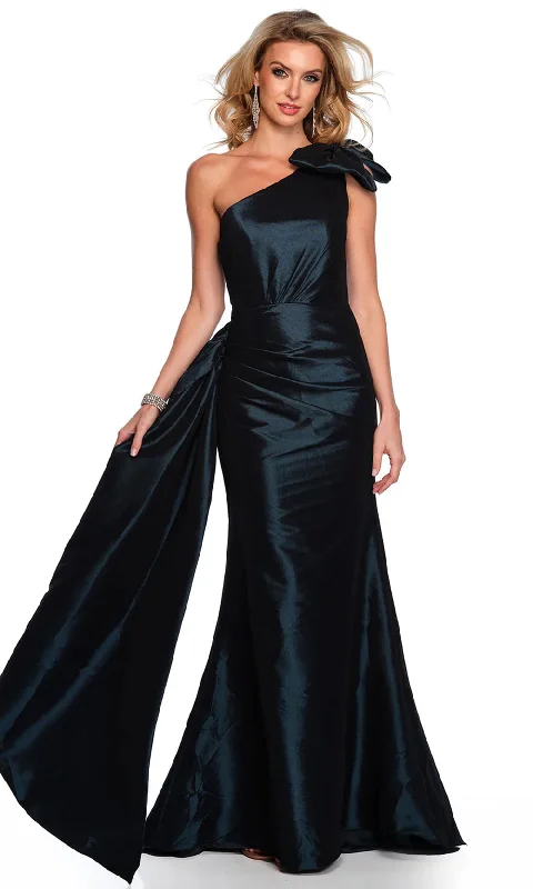 gown dress size chartsDave & Johnny 11598 - One Shoulder Bow Gown