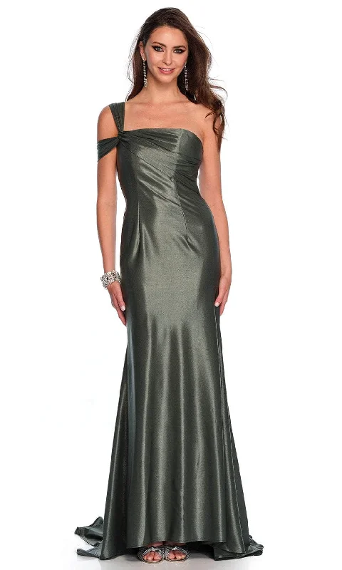 black-tie gown dressesDave & Johnny 11486 - Straight-Across Ruched Detail Gown