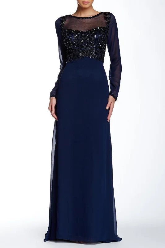 gown dresses for black-tie eventsSue Wong - N5310SC Sheer Embellished Bodice Long Gown