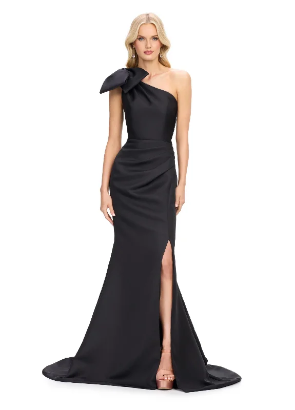 glamorous gown dressesAshley Lauren 11759 - Asymmetrical Neck Mermaid Gown