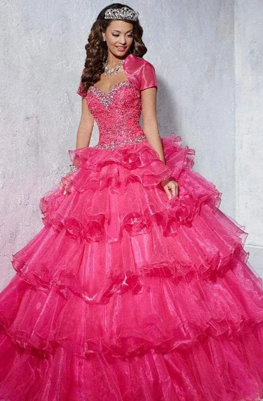 sequined gown dressesTiffany Designs - 56253SC Quinceanera Tiered Ballgown