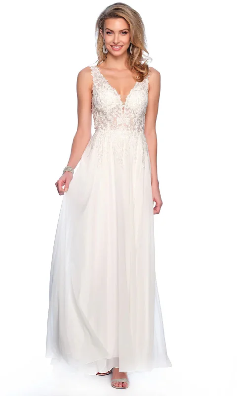 geometric print gown dressesDave & Johnny Bridal 11952 - Sleeveless Applique Bridal Gown