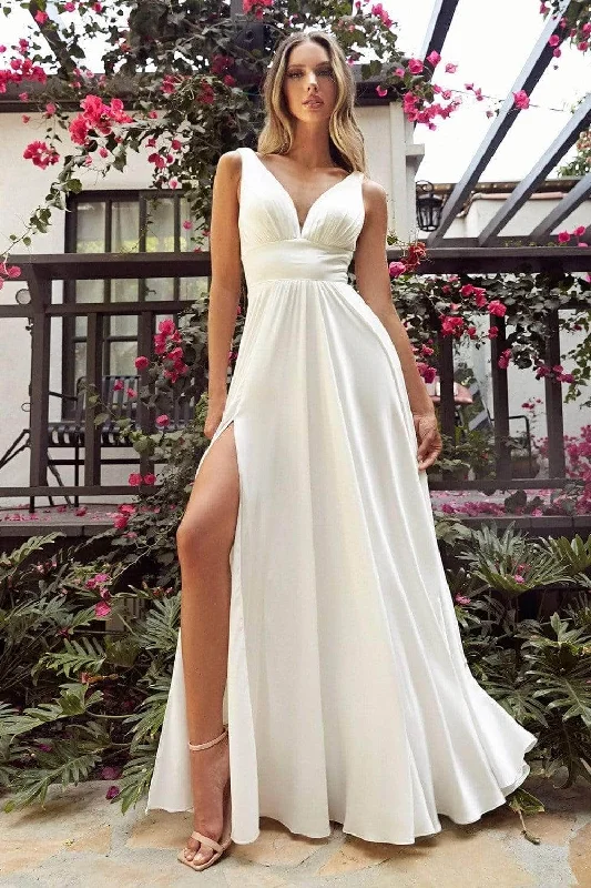 Grammy gown dressesLadivine 7469W - Soft Satin A-Line Bridal Gown