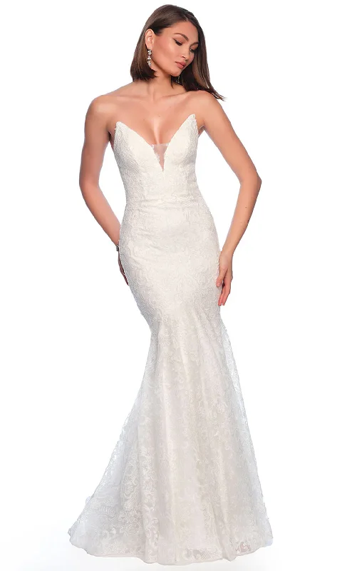 tulle gown dressesDave & Johnny Bridal 11165 - Strapless Mermaid Bridal Gown