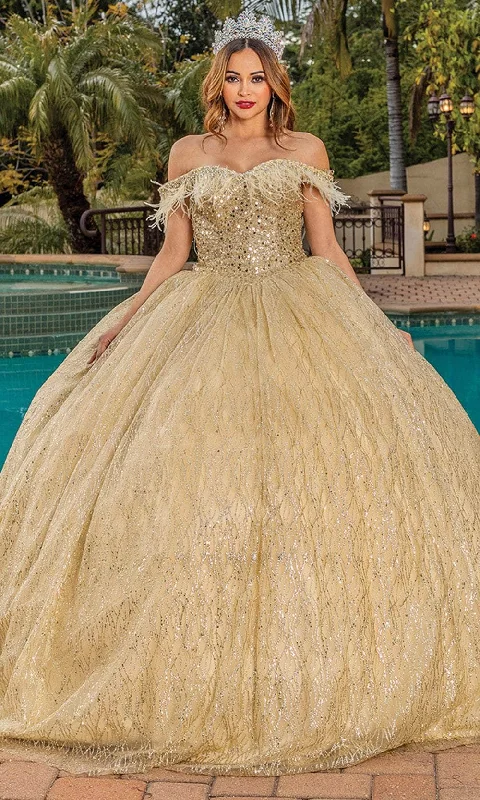 ivory gown dressesDancing Queen 1829 - Feather Fringed Ballgown