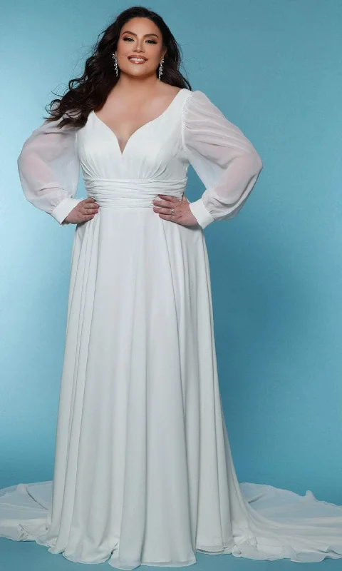 modern gown dressesSydney's Closet Bridal SC5320 - Chiffon A-line Gown