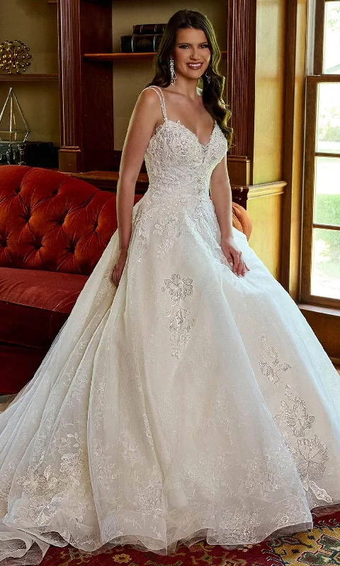 white gown dressesRachel Allan RB3180 - Sequin Embroidered Bridal Gown