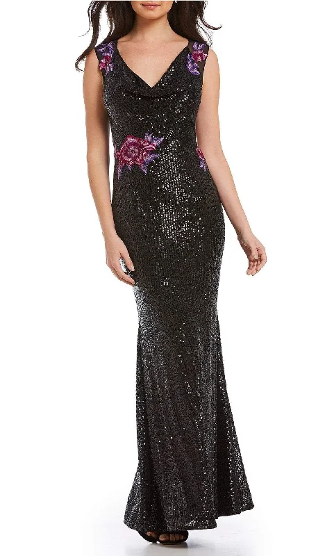 gown dress size chartsAidan Mattox - Embellished V-Neck Sheath Gown MD1E201740SC