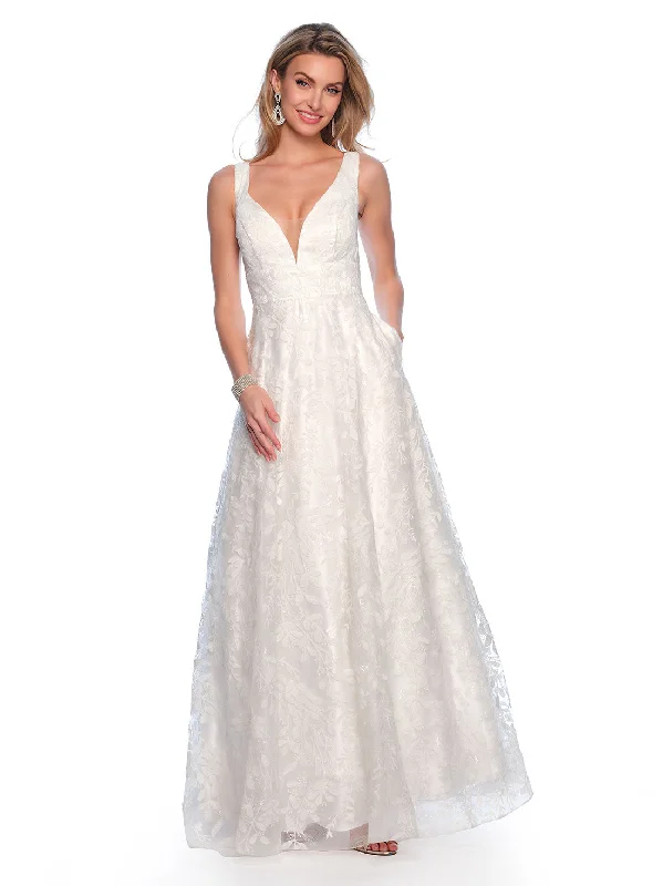 gown dress colors of the seasonDave & Johnny Bridal 10591W - V-Neck Lace Detail Bridal Gown