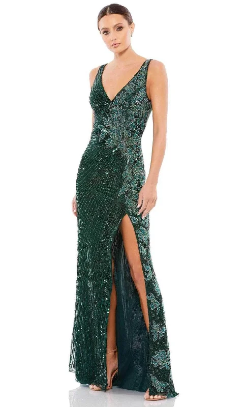 bohemian gown dressesMac Duggal 5473 - Embellished Slit Gown