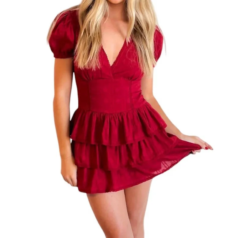 mini polka dot Mimi dresses for fun outingsTimeless Mini Dress In Crimson