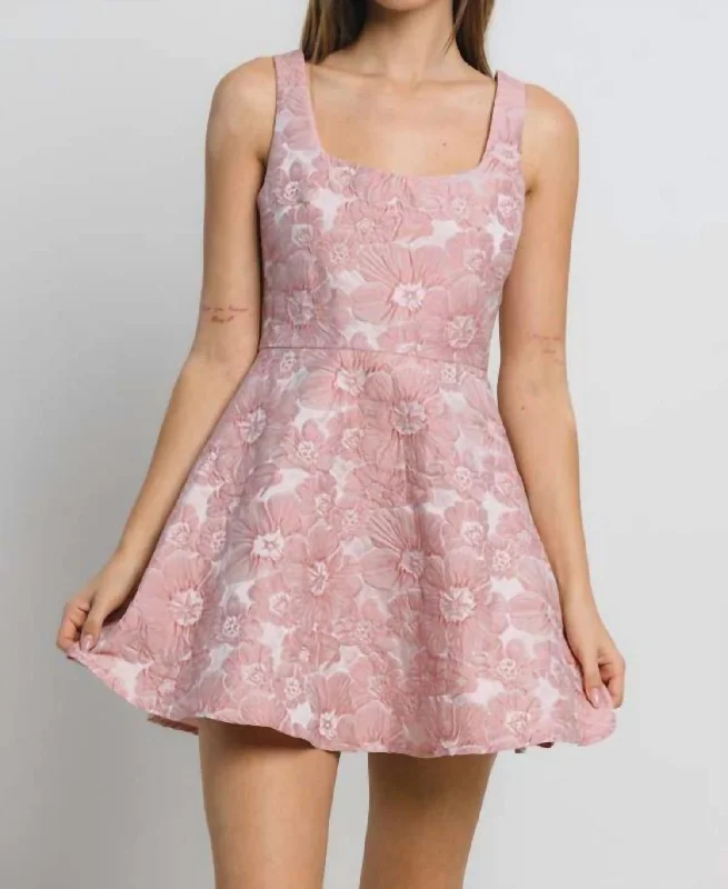 elegant and sophisticated Mimi dresses for a night out on the town.Floral Mini Dress In Pink