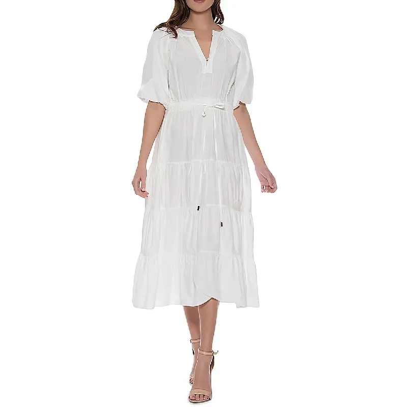 high-low midi dressesWomens Cotton Below Knee Midi Dress