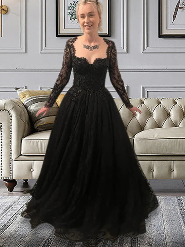 fairy tale wedding dressesDingJiDress Black Gothic Long Sleeves Wedding Dress With Beads Lace