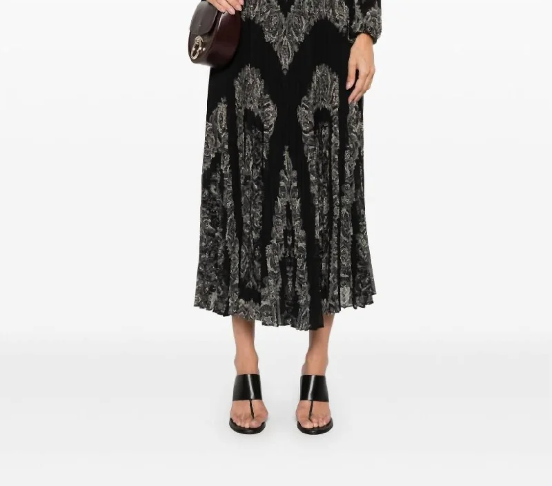 affordable midi dressesSunray Long Sleeve Midi Dress In Black Paisley