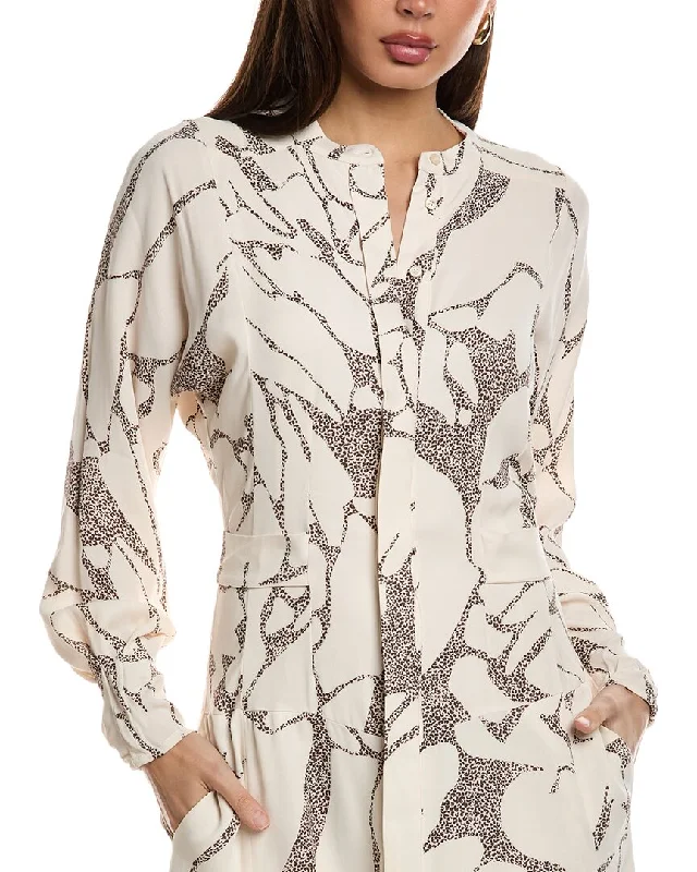 midi dresses without sleevesReiss Darcy Print Belted Midi Shirt Dress