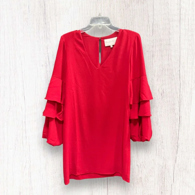 cotton blend midi dressesRed Dress Casual Midi Clothes Mentor, Size Xs