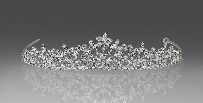 rustic glam wedding dressesCrystal Tiara with Peak