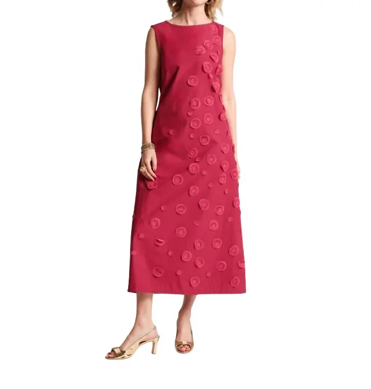 midi dresses without sleevesMirabelle Midi Dress In Fusch