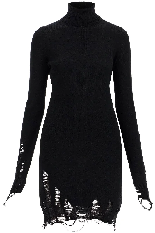 chic Mimi dresses for partiesMm6 Maison Margiela Women's Destroyed Knit Mini Dress