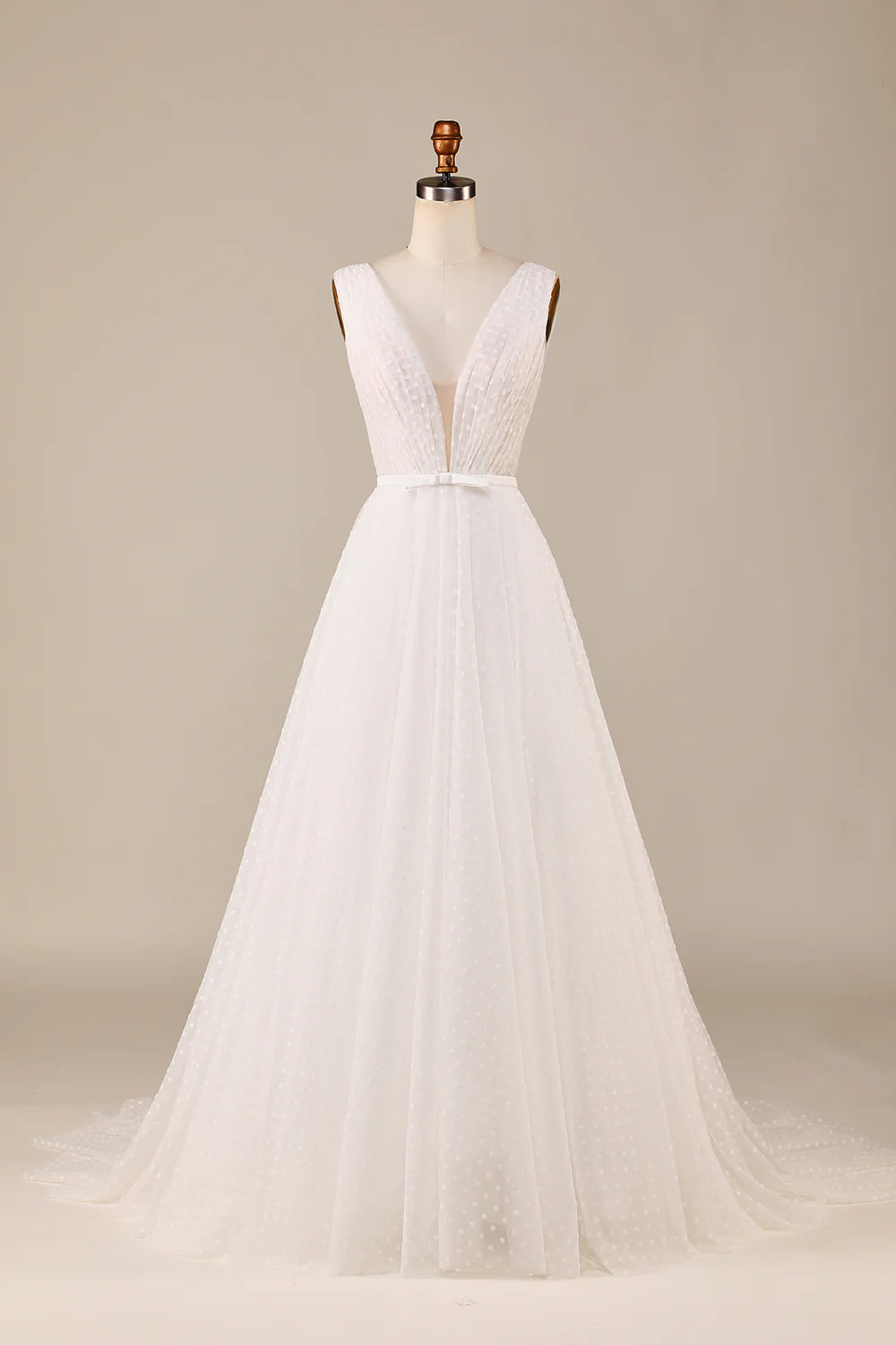 wedding dress shoppingDingJiDress Elegant A Line V Neck Ivory Detachable Watteau Train Tulle Wedding Dress