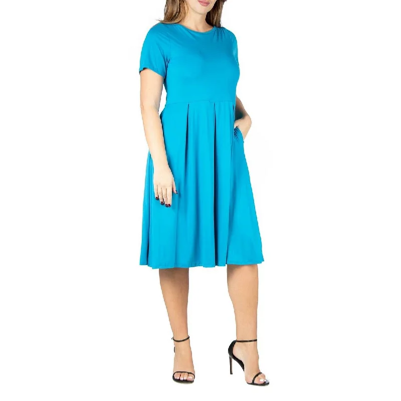 affordable midi dressesPlus Womens Fit & Flare Midi Fit & Flare Dress