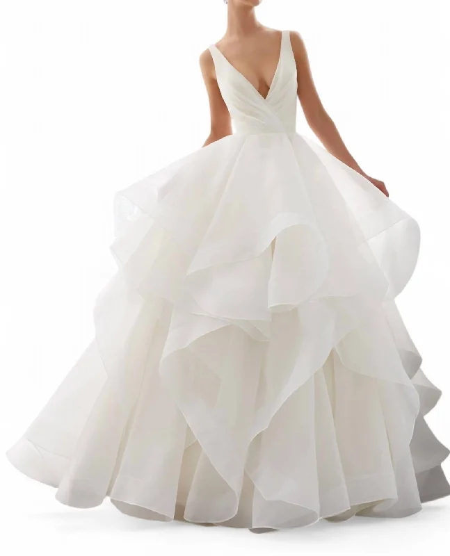 wedding dress with open backMilly Wedding Dress In Ivory