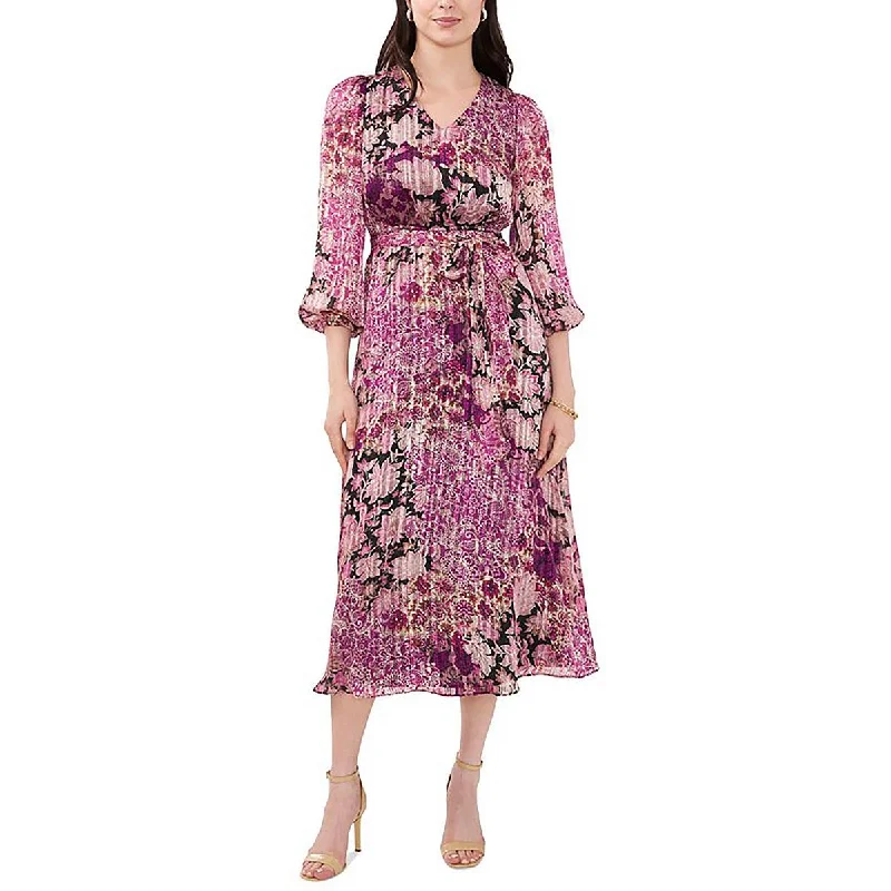 stylish midi dressesPetites Womens Printed Midi Midi Dress