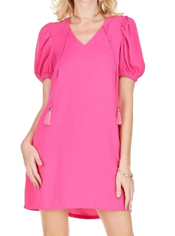 cute and flirty Mimi dresses for a playful touchShoulder Stitch Mini Dress In Fuchsia