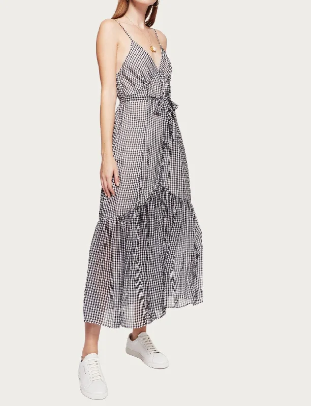 women's Mimi dresses with adjustable strapsLaurel Dress In Black Mini Gingham