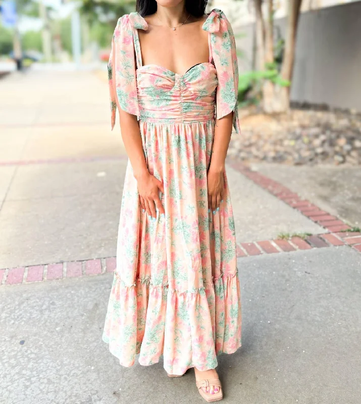 elegant midi dressesFlorence Feeling Floral Midi Dress In Blush