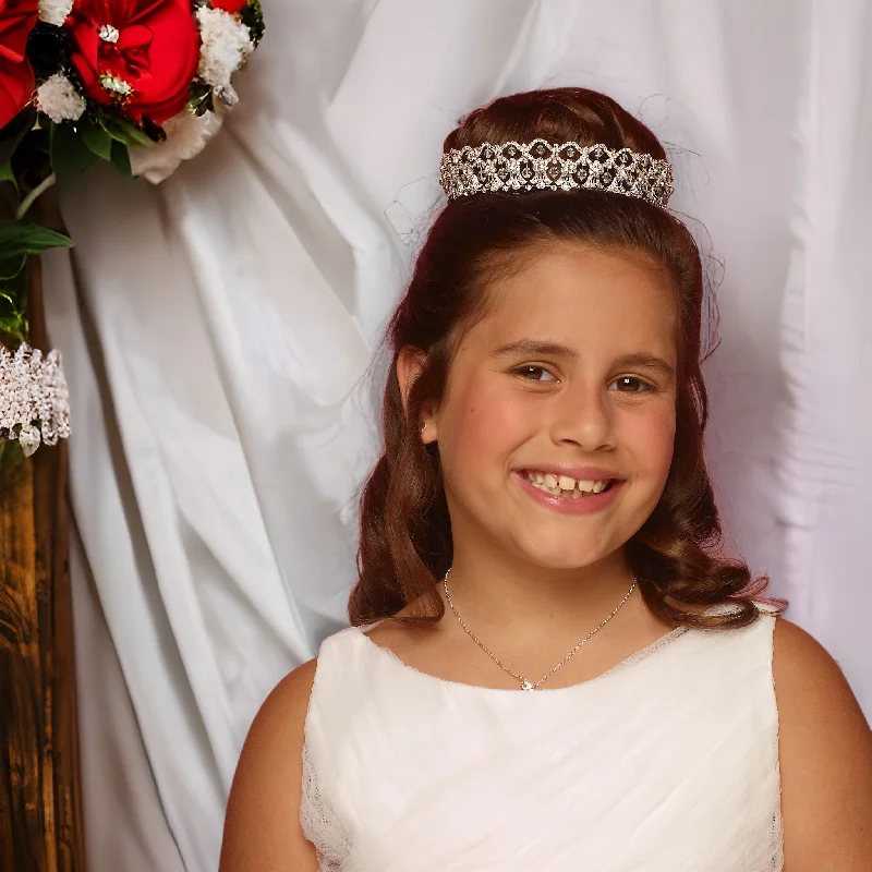 wedding dress try-onCrystal Crown with Attached Veil