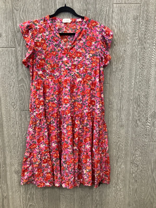 midi dresses without sleevesFloral Print Dress Casual Midi Clothes Mentor, Size Xl