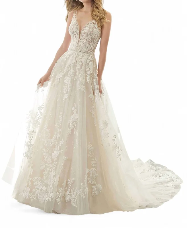 wedding dress with detachable trainAna Wedding Dress In Ivory