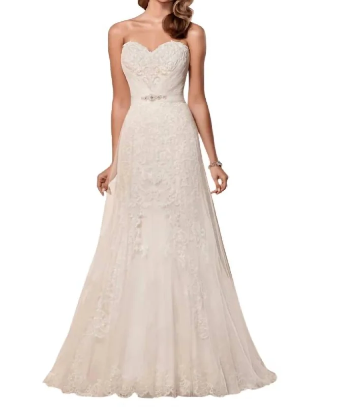 wedding dress cleaningStrapless Wedding Dress With Sweetheart Neckline In Ivory/almond