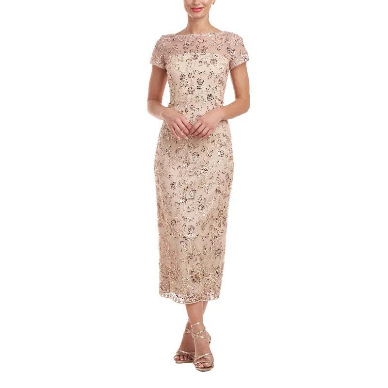 midi dresses in floral printsHenley Tea Womens Sequin Embroidered Midi Dress