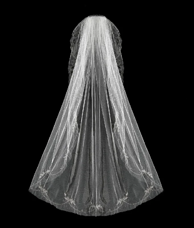 ball gown wedding dressesEmbroidered Scallop Edge Veil