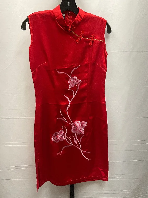 casual everyday midi dressesRed Dress Casual Midi Clothes Mentor, Size L