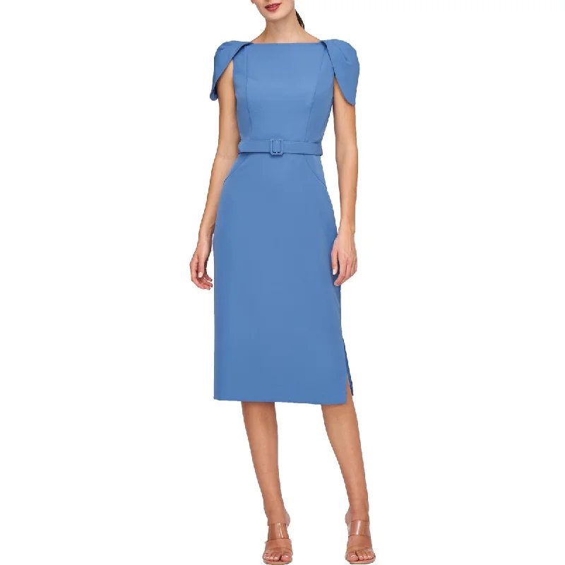 elegant evening midi dressesIvette Womens Cap Sleeve Knee-Length Midi Dress