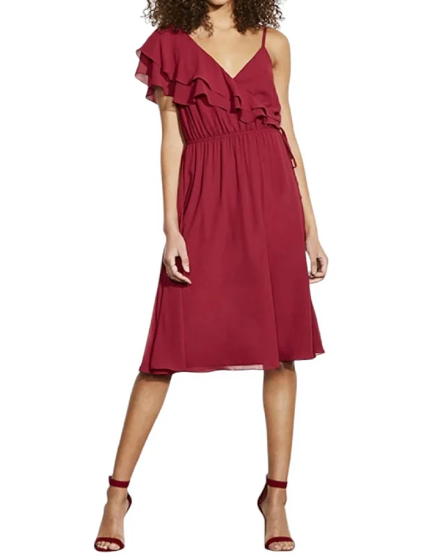 floral lace midi dressesCloud 9 Chiffon Midi Dress In Burgundy