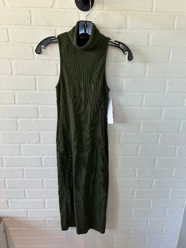 long midi dressesGreen Dress Casual Midi Zara, Size S