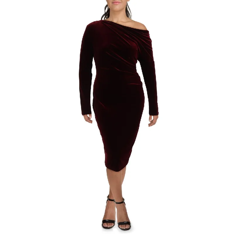 mid-length midi dressesWomens Velvet Midi Cocktail And Party Dress